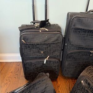Diane Von Furstenberg Vintage Black Luggage Set with accessory pieces